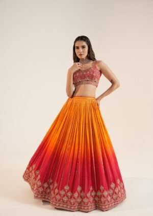 Pink Silk Lehenga Set