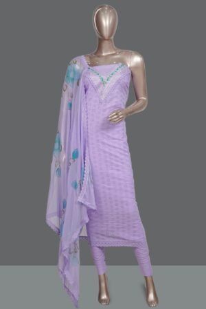 Lavender Cotton Unstitched Salwar Suit