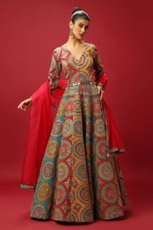 Cherry Red Classic Multi Coloured Printe...