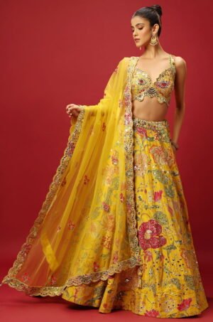 Sunshine Yellow Classic Printed Lehenga ...