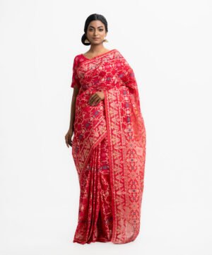 Maroon Half-Silk Saree