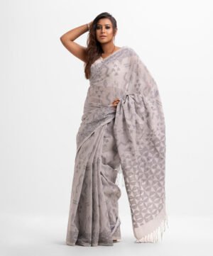 Gray Cotton Saree