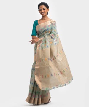 Sea Green Cotton Saree