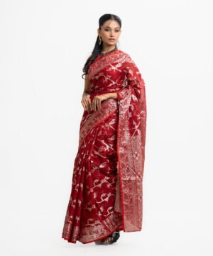 Red Half-Silk Saree