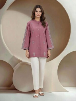 Cambric Slub Kurti- Embroidered