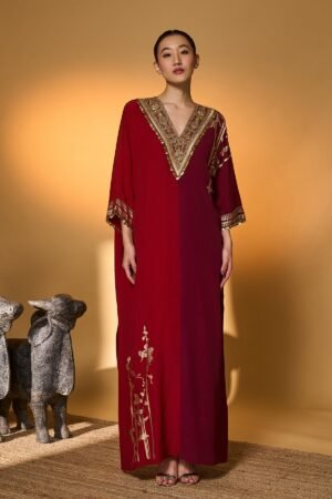 Red & Plum Moonlight Melody Kaftan