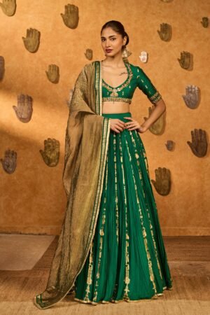 Green Totem Line Lehenga