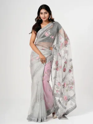 Multi Color Muslin Saree