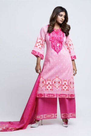 Baby Pink Voile Printed Salwar Kameez Set