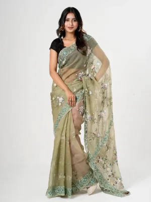 Vibrant Multi-Color Muslin Saree