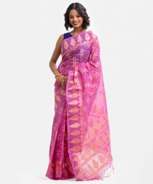 Teal Blue Cotton Saree