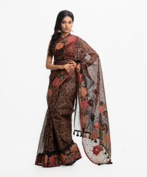 Black Muslin Exclusive Saree