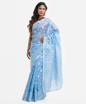 Sky Blue Half-Silk Saree
