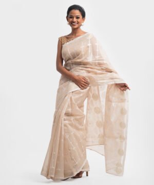 Golden Half-Silk Saree