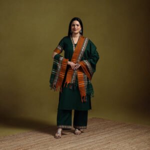 Green - Dharwad Cotton Suit Set With Dupatta For Women 13