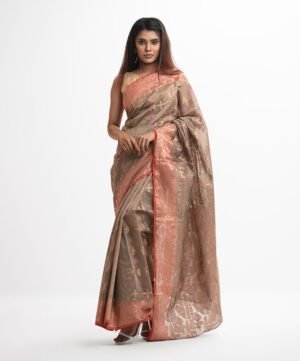 Golden Half-Silk Saree