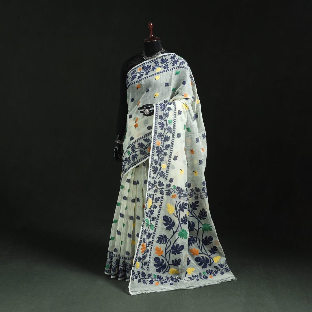 Silk Cotton Dhakai Jamdani Saree 21