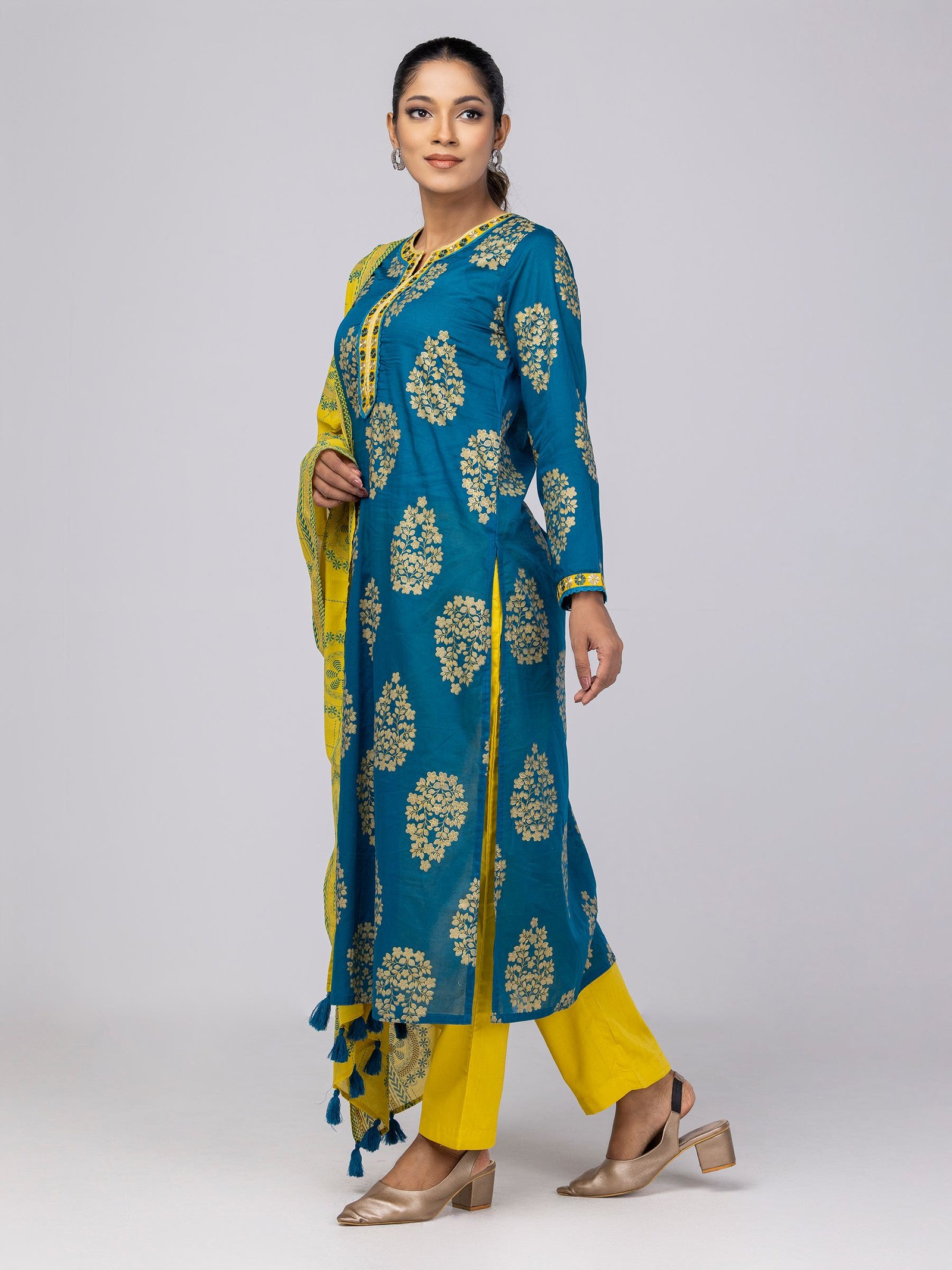 Blue Kantha Odyssey Theme Shalwar Kameez