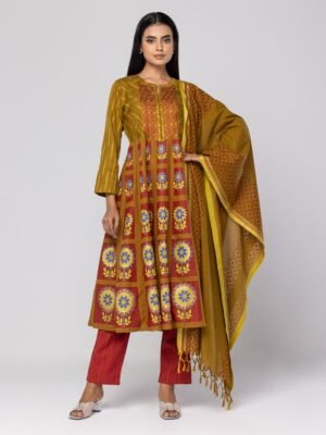Mustard Kantha Odyssey Theme Shalwar Kameez