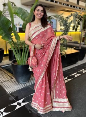 Maxine Organza Mauve Saree