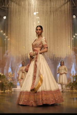 Sidra - Daisy Ivory Blouse, Lehenga And Dupatta