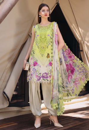 Embroidered Lawn 3 Piece Unstitched Suit Mbl-Mpt-2909-A-26 - Summer Collection