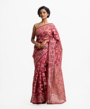 Pink Half-Silk Saree