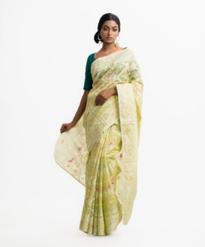 Yellow Half-Silk Saree