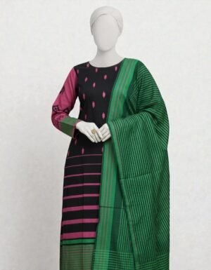 Black Khaddi Embroidered 3pc Stitched