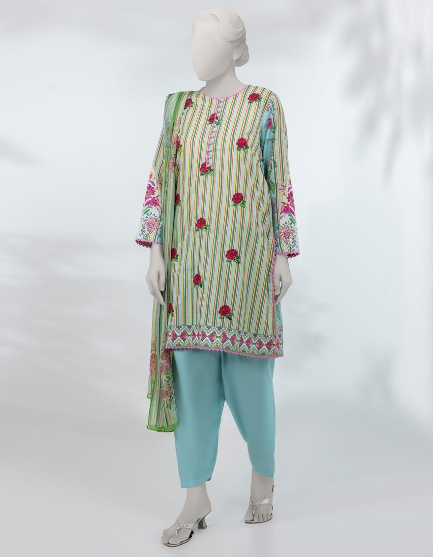 Multicolor Lawn Embroidered 3pc Stitched