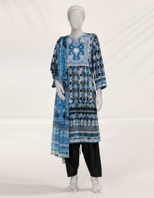 Blue Embroidered Liminal 3pc Stitched