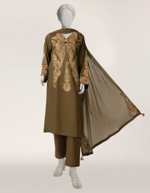 Green Lawn Embroidered Stitched 3pc