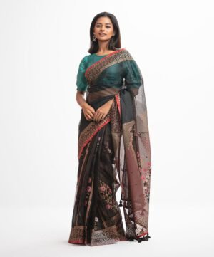Black Muslin Exclusive Saree