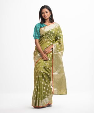 Green Half-Silk Saree