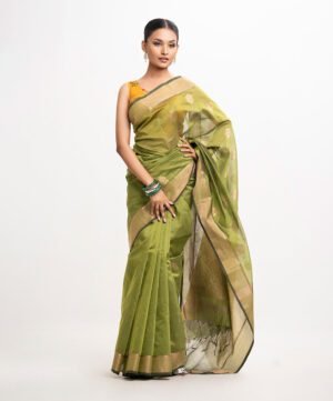 Green Half-Silk Saree