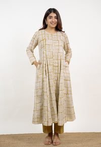 Nayla Green Batik Mulmul A Line Kurta