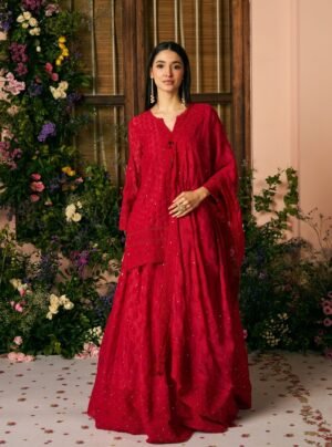 Kilol Organza Red Lehenga