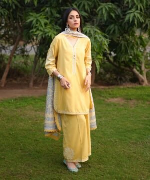 3 Piece - Embroidered Cotton Viscose Suit