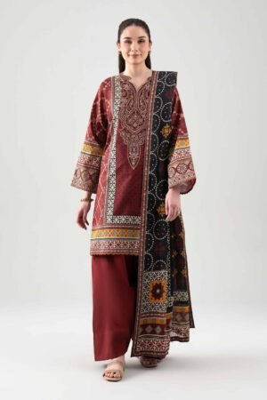 3 Piece - Digital Printed Embroidered Suit - 42601102