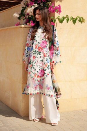 3 Piece - Digital Printed Embroidered Suit - 42601331