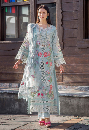 Embroidered Lawn 3 Piece Unstitched Suit All-Wm-5547 - Summer Collection