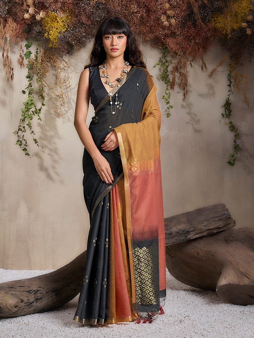 Women'S Multicolor Viscose Cotton Weaving Work Saree
