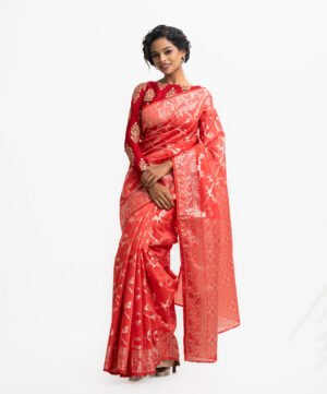 Soft Pink Half-Silk Saree