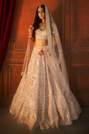 Baby Pink Bridal Tissue Classic Lehenga ...