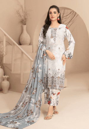 Embroidered Lawn 3 Piece Unstitched Suit Tfl-Wm-D-3295-Liqa - Summer Collection