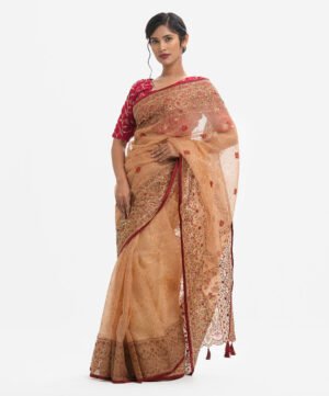 Golden Muslin Exclusive Saree