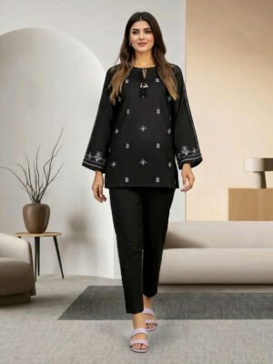 Lawn Slub Kurti- Embroidered (pret)