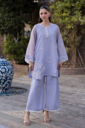 Ss25da-2769  Lavender  2pcs  Embroidered Kurta With Trouser