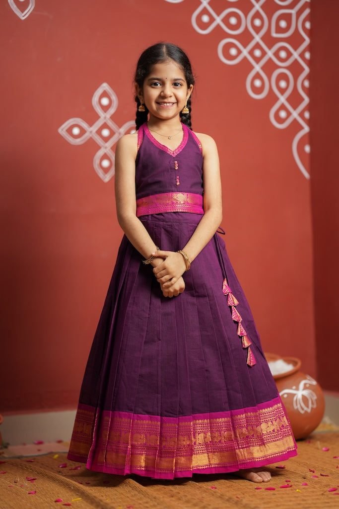 Tamizh Violet Lehenga Mini