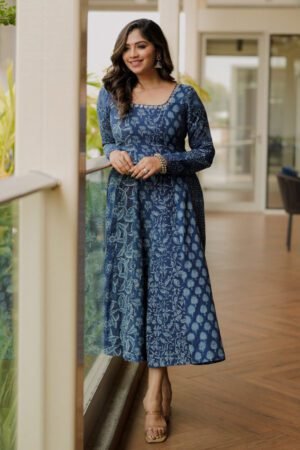 Indigo Patch Panel Anarkali
